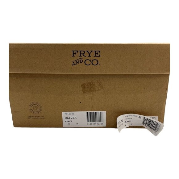 Frye & Co Mens 8 Oliver Stacked Heel Boots Black Faux Leather  Crossover Buckle‎ - Picture 8 of 8